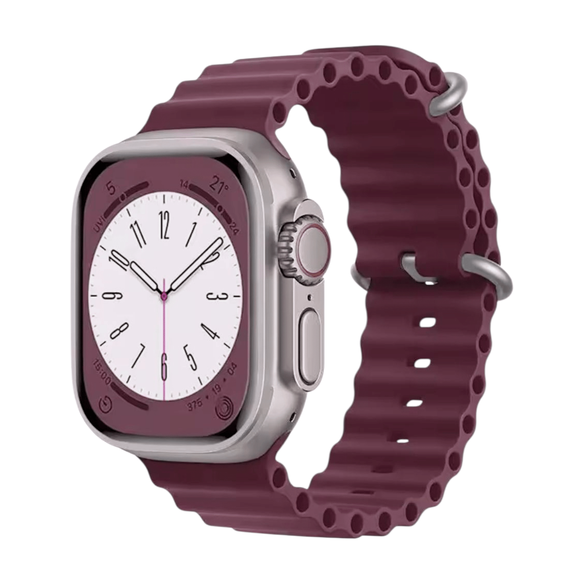 Ocean Silicone Strap For Apple Watch Burgundy - Wrist Envy