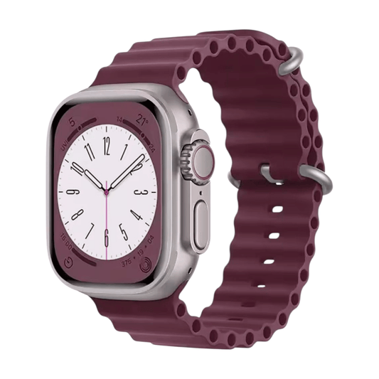 Ocean Silicone Strap For Apple Watch Burgundy - Wrist Envy