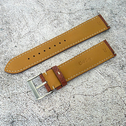 Ostrich Leg Watch Strap - Custom Ready Made - Chestnut - Wrist Envy