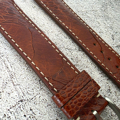 Ostrich Leg Watch Strap - Custom Ready Made - Chestnut - Wrist Envy