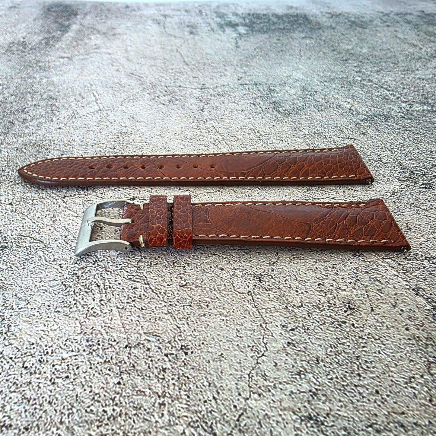 Ostrich Leg Watch Strap - Custom Ready Made - Chestnut - Wrist Envy