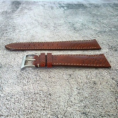 Ostrich Leg Watch Strap - Custom Ready Made - Chestnut - Wrist Envy