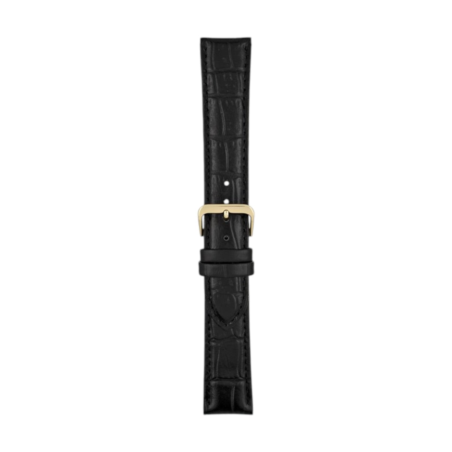 Padded Aligator Grain Watch Strap 12mm to 26mm Black - Wrist Envy