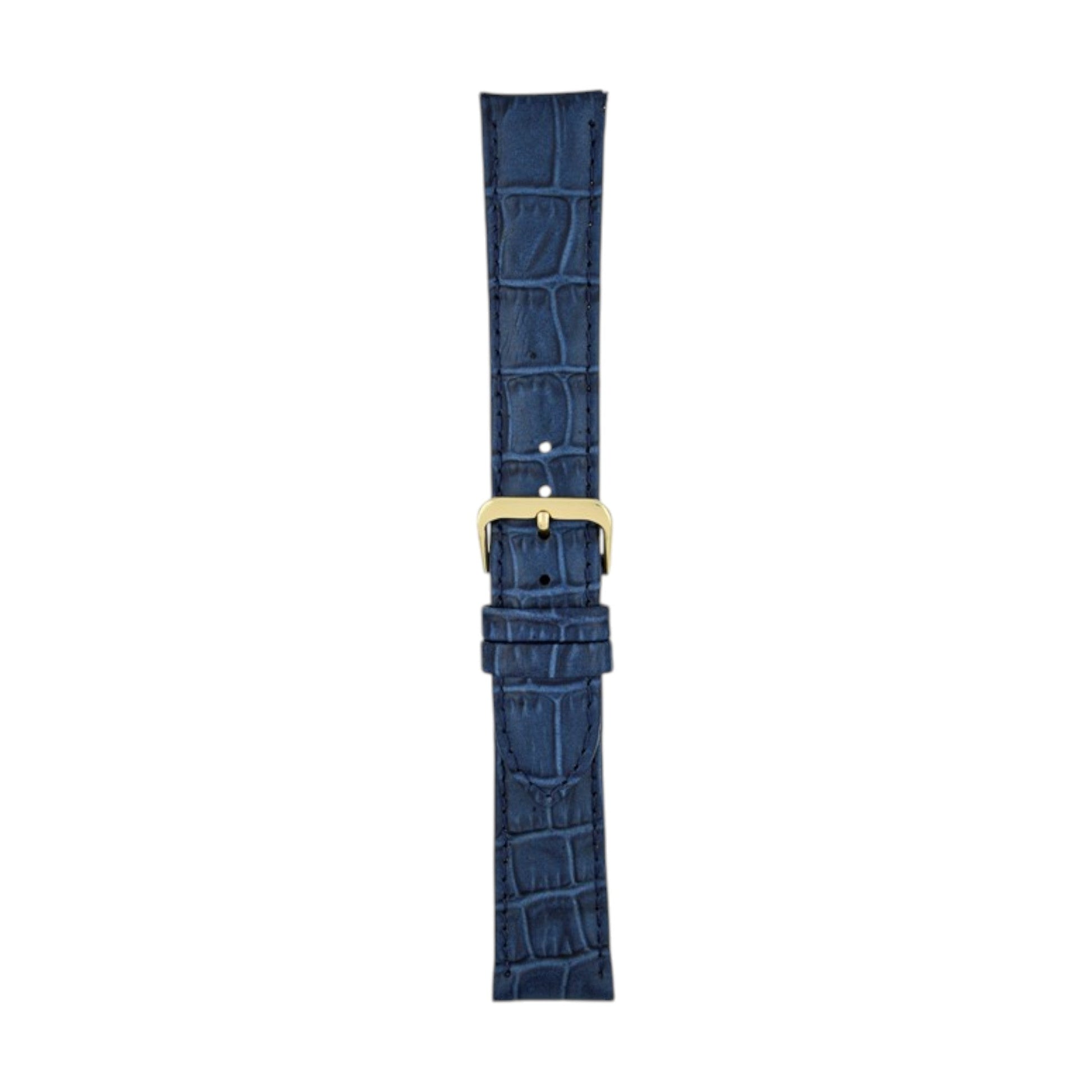 Padded Aligator Grain Watch Strap 12mm to 26mm Blue - Wrist Envy