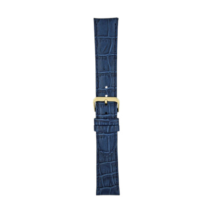 Padded Aligator Grain Watch Strap 12mm to 26mm Blue - Wrist Envy