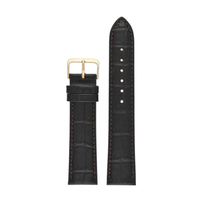 Padded Aligator Grain Watch Strap 12mm to 26mm Brown - Wrist Envy