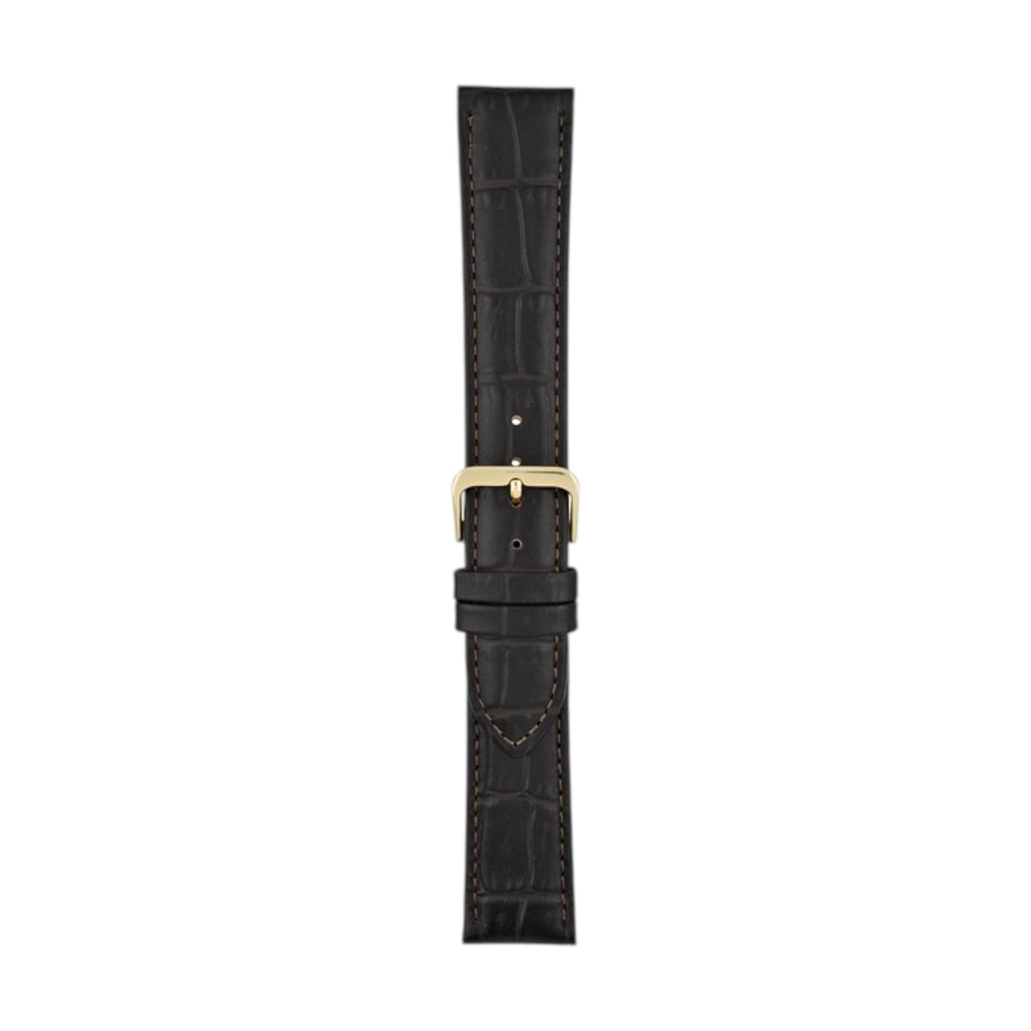 Padded Aligator Grain Watch Strap 12mm to 26mm Brown - Wrist Envy