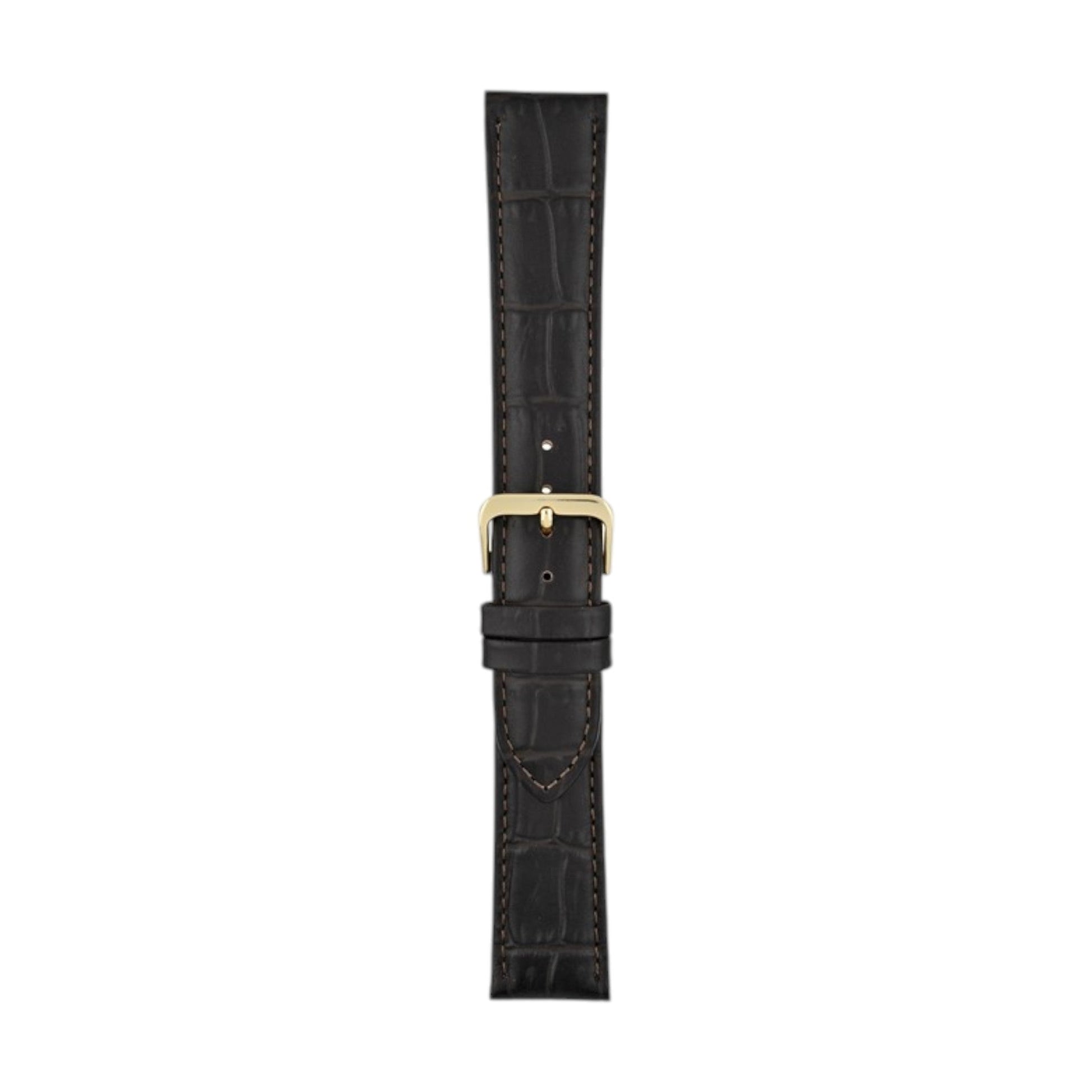 Padded Aligator Grain Watch Strap 12mm to 26mm Brown - Wrist Envy