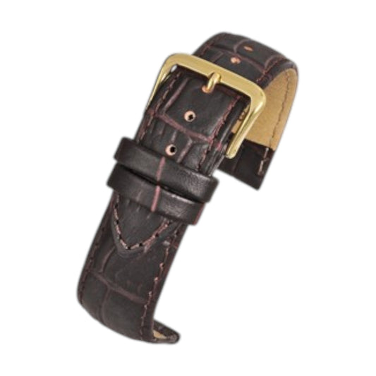 Padded Aligator Grain Watch Strap 12mm to 26mm Brown - Wrist Envy