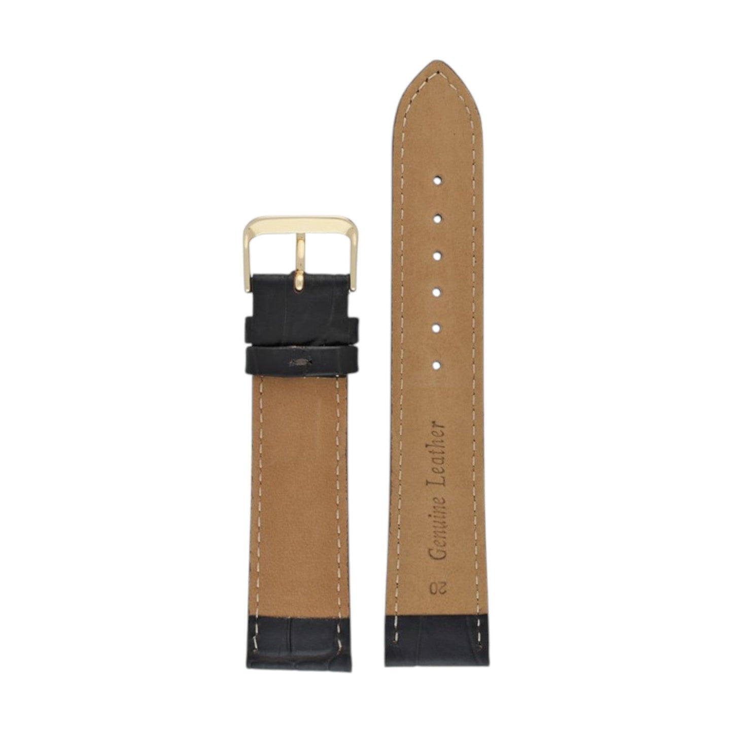 Padded Aligator Grain Watch Strap 12mm to 26mm Brown - Wrist Envy