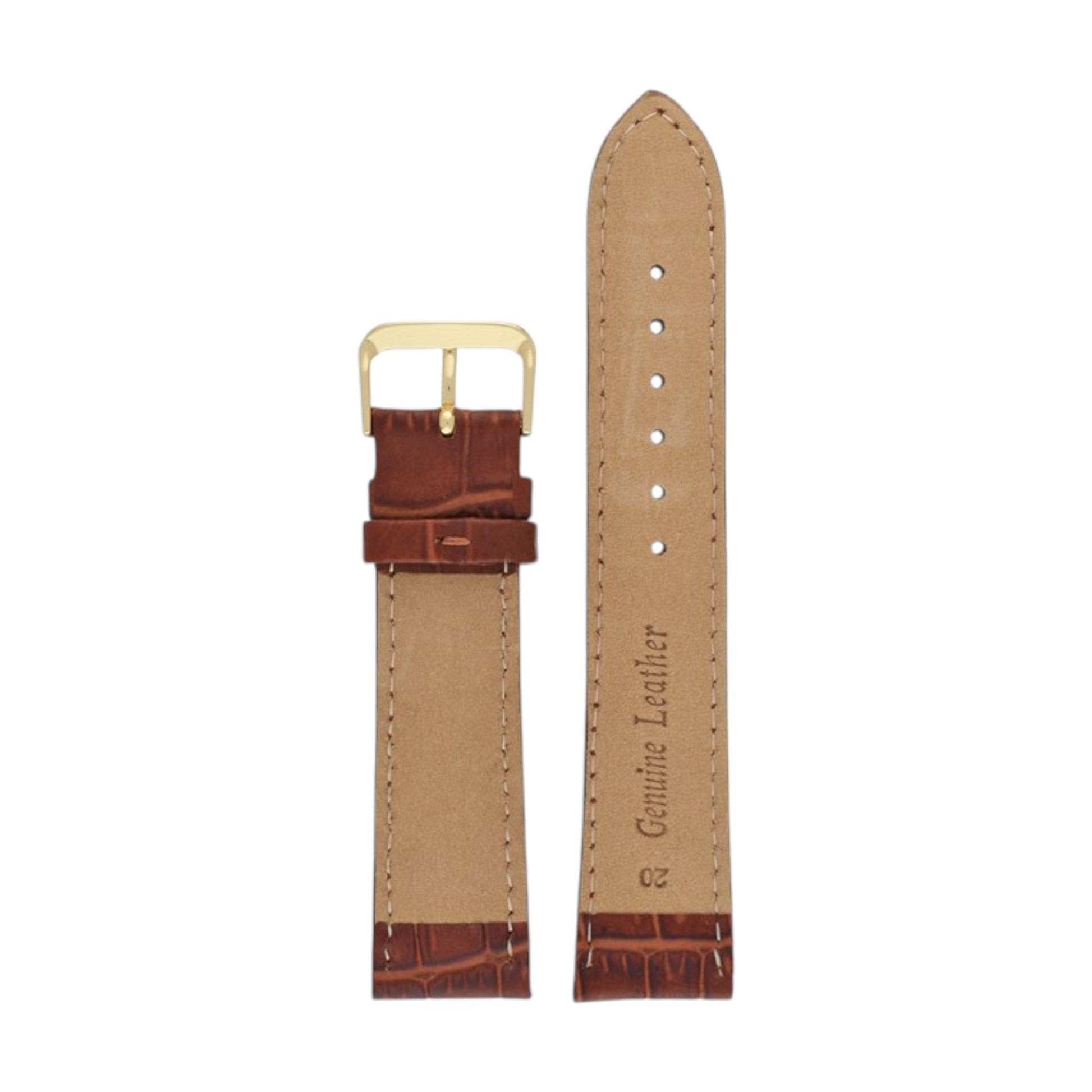 Padded Aligator Grain Watch Strap 12mm to 26mm Tan - Wrist Envy