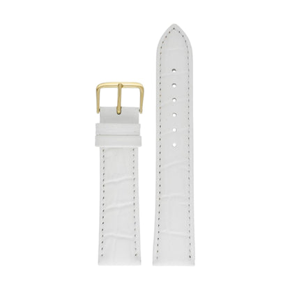 Padded Aligator Grain Watch Strap 12mm to 26mm White - Wrist Envy