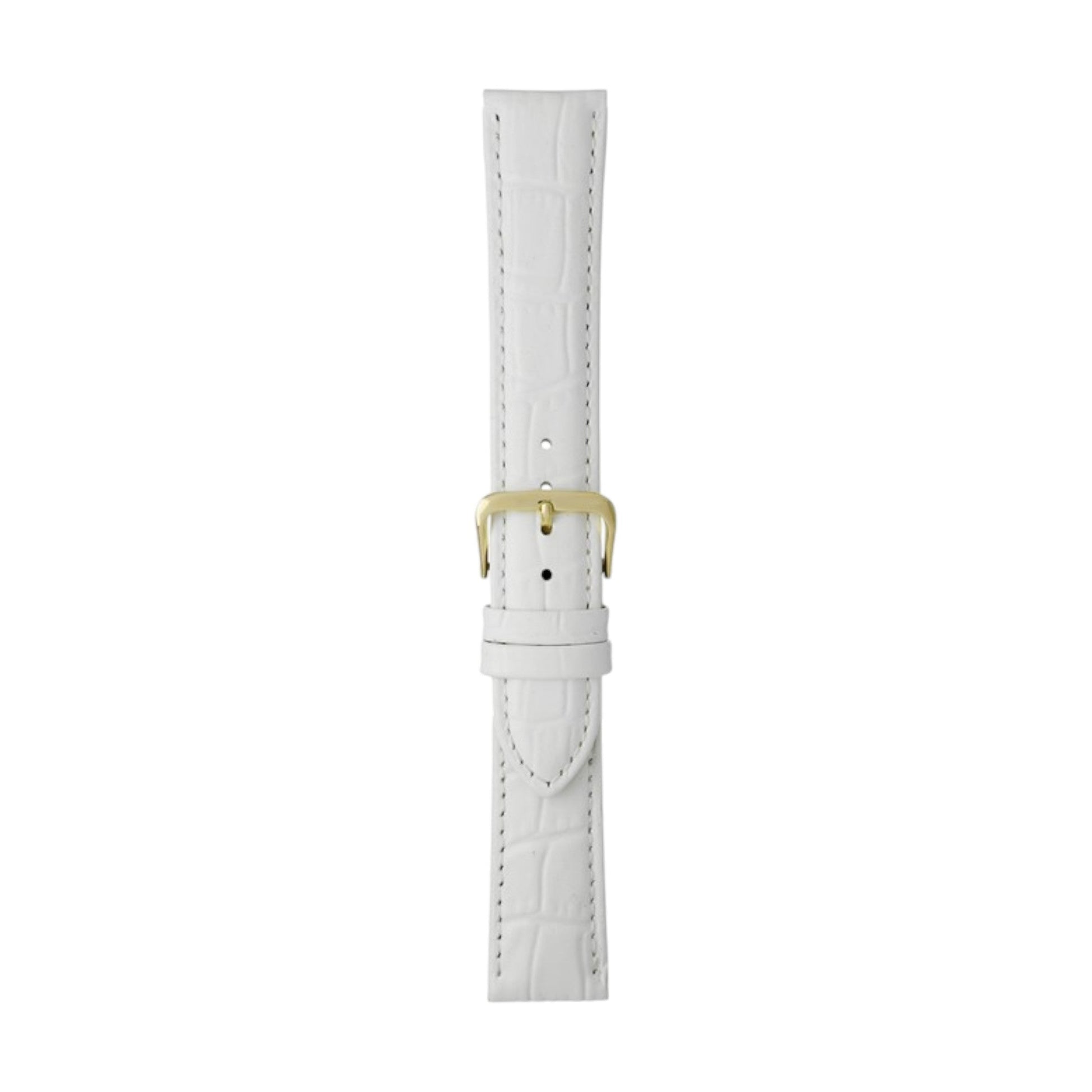 Padded Aligator Grain Watch Strap 12mm to 26mm White - Wrist Envy