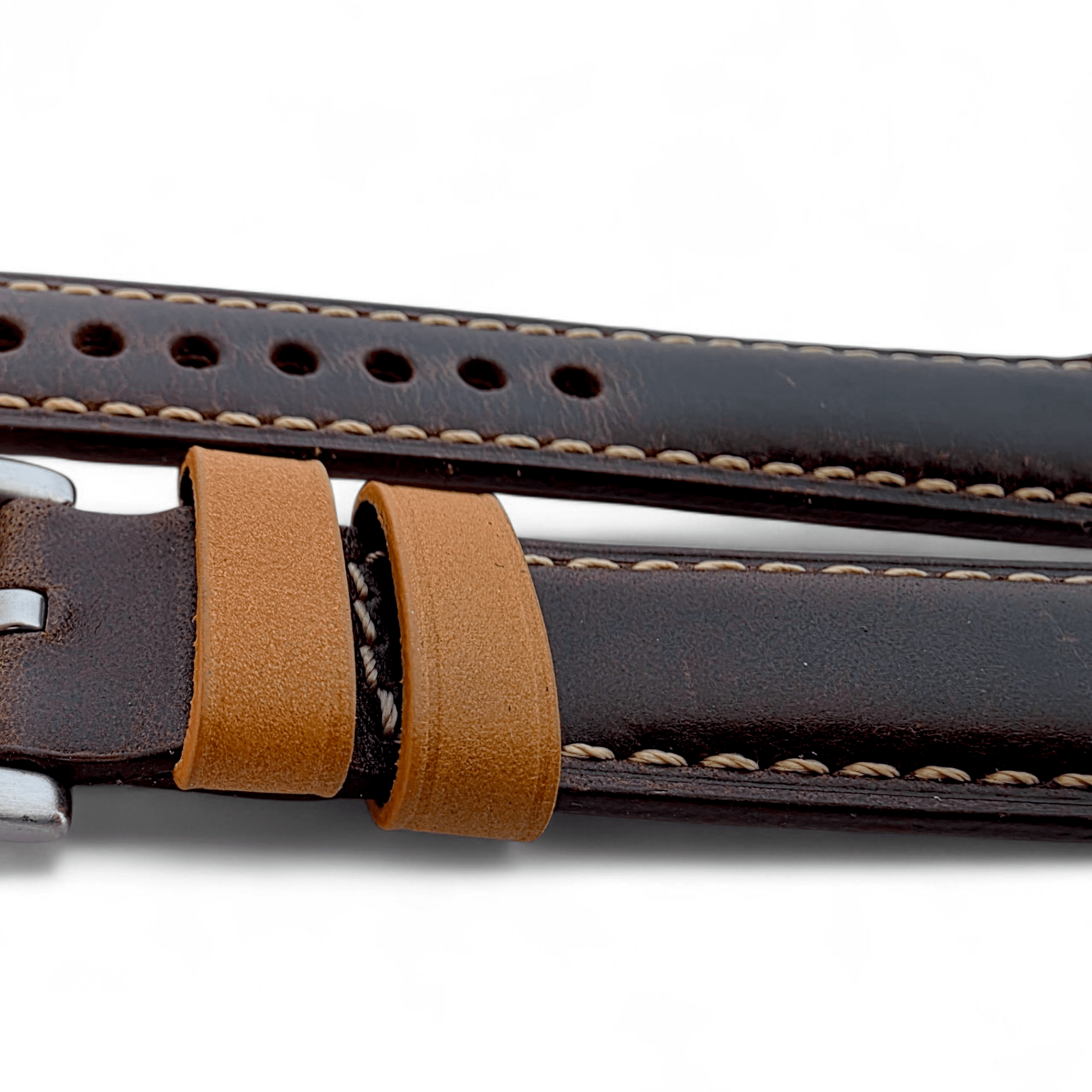 Padded Calf Skin Leather Watch Strap 20mm 22mm Brown - Wrist Envy