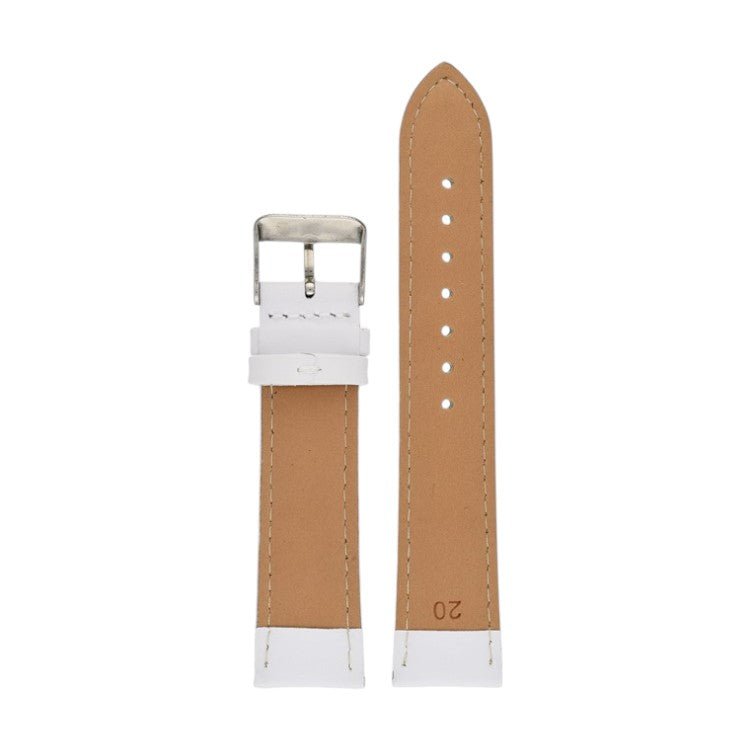 Padded Leather Watch Strap 8mm to 30mm White - Wrist Envy