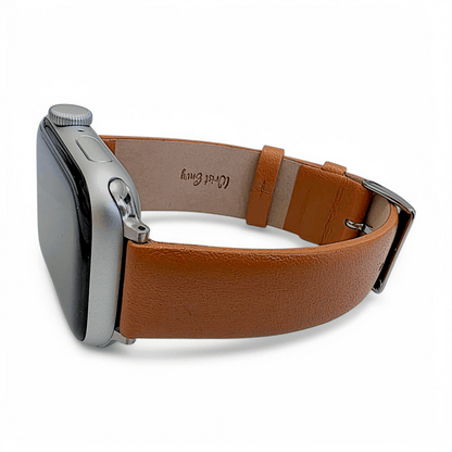 Piu Bello Italian Leather Strap for Apple Watch Tan Brown - Wrist Envy