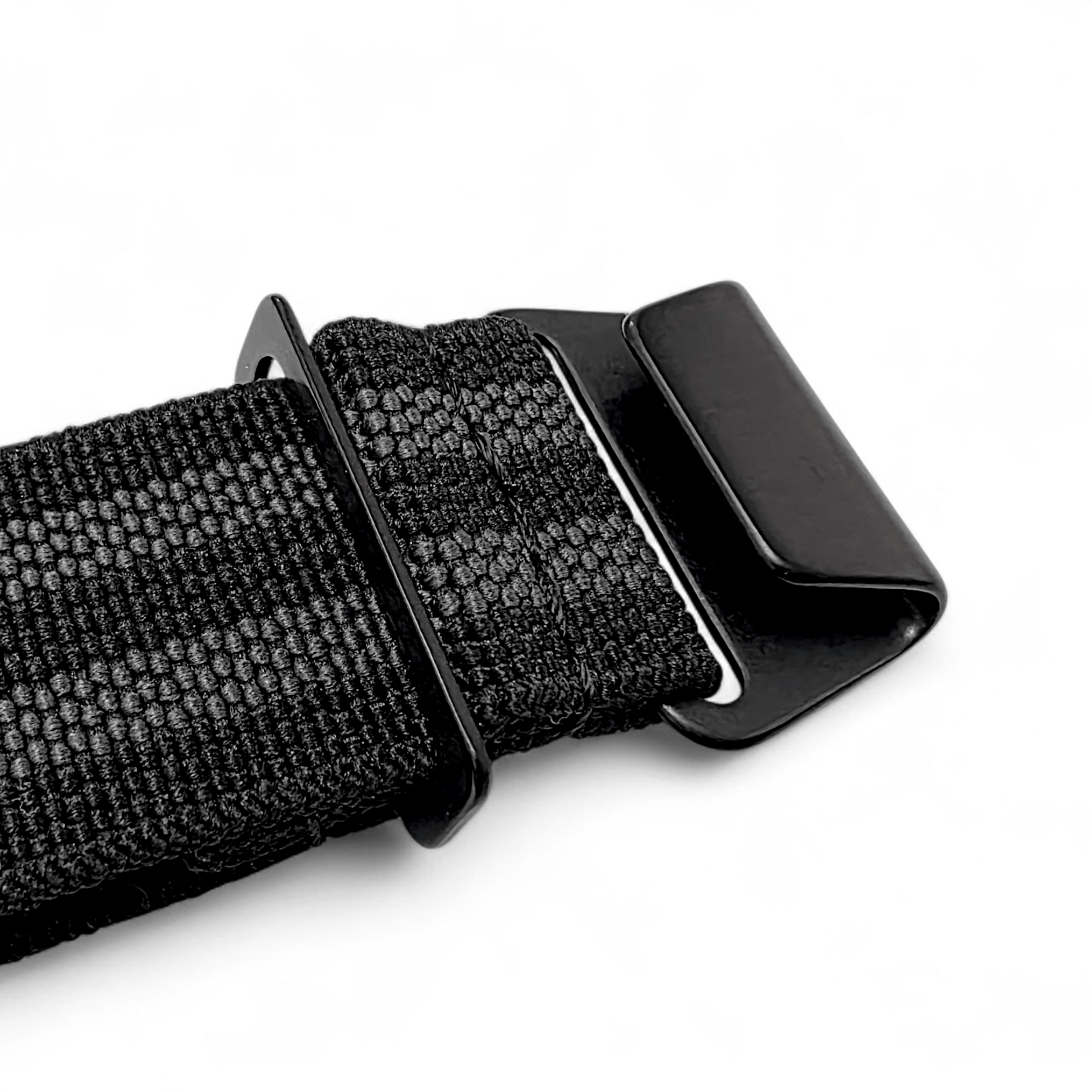 Premium Black Clasp Elastic Nylon French Marine Nationale Watch Strap Band 20mm 22mm - Wrist Envy