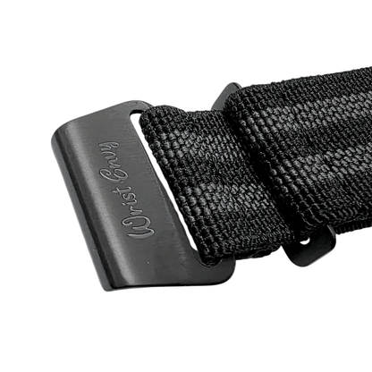 Premium Black Clasp Elastic Nylon French Marine Nationale Watch Strap Band 20mm 22mm - Wrist Envy