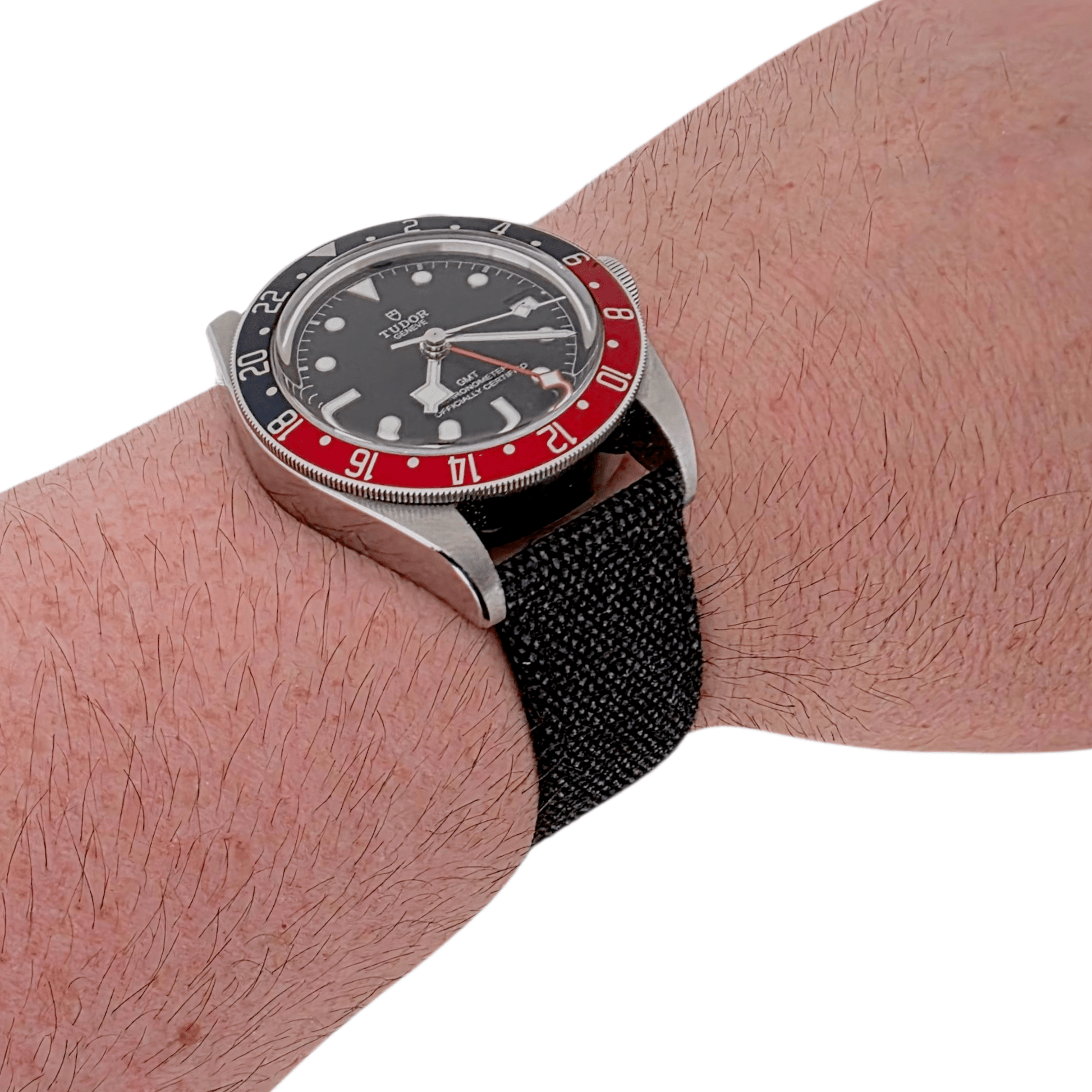 Premium Canvas Watch Strap 4mm Thick 18mm 20mm 22mm Washed Black - Wrist Envy