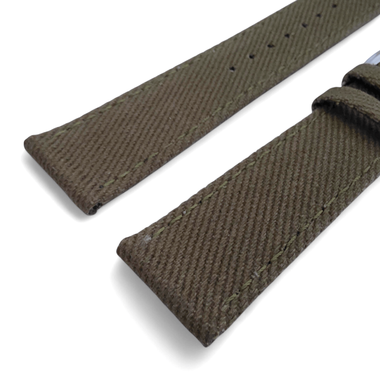 Premium Denim Twill Watch Strap 20mm 22mm Army Green - Wrist Envy