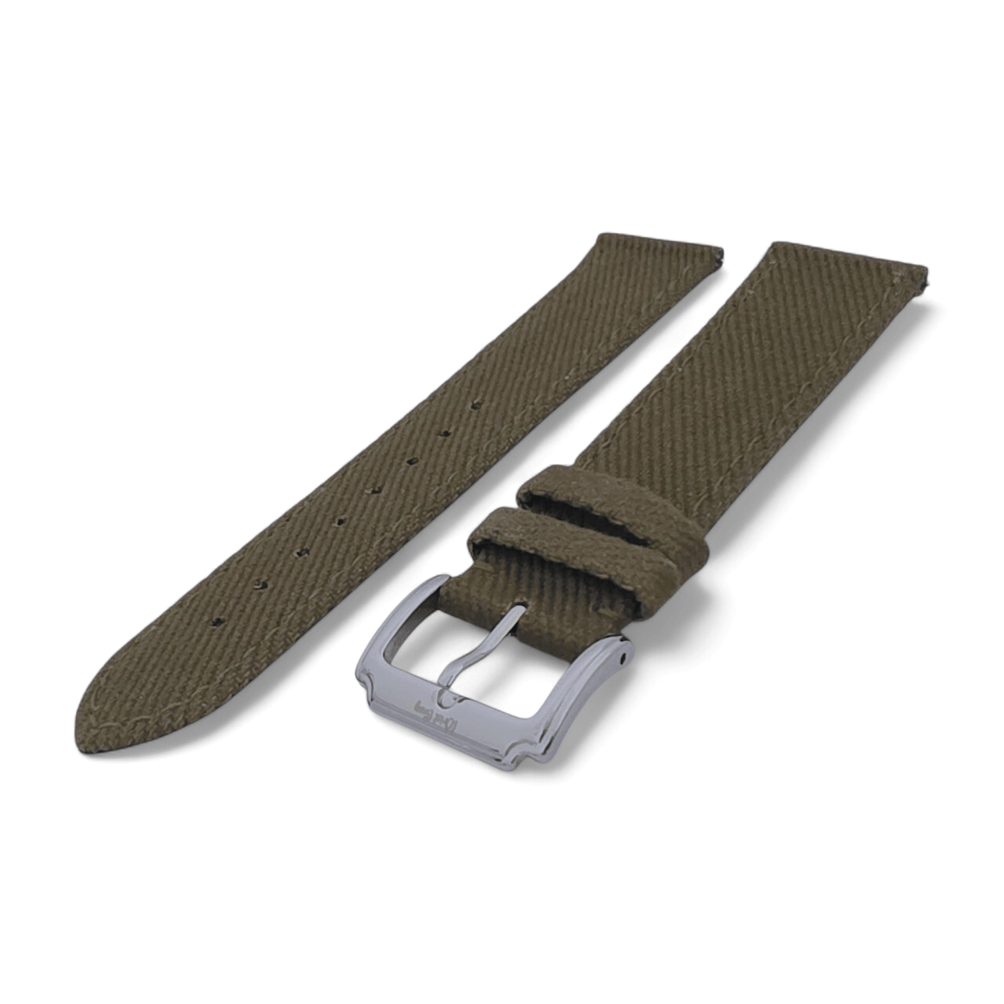 Premium Denim Twill Watch Strap 20mm 22mm Army Green - Wrist Envy