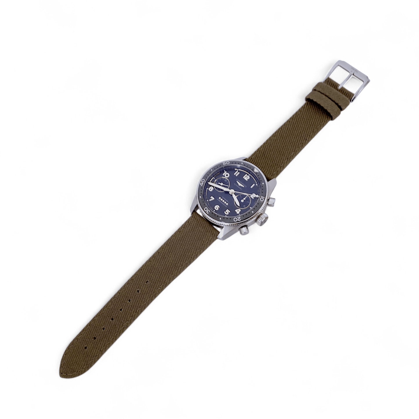 Premium Denim Twill Watch Strap 20mm 22mm Army Green - Wrist Envy