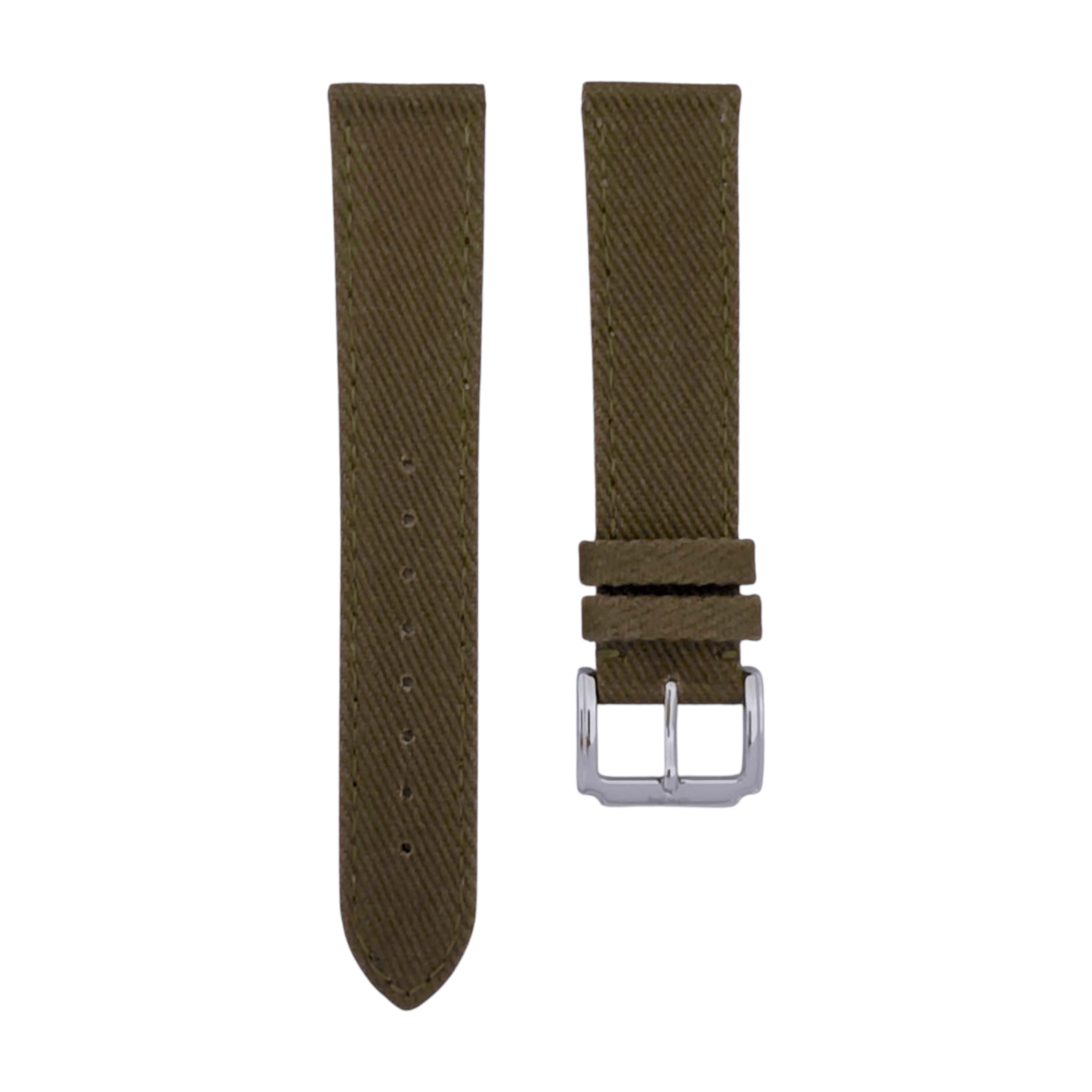 Premium Denim Twill Watch Strap 20mm 22mm Army Green - Wrist Envy
