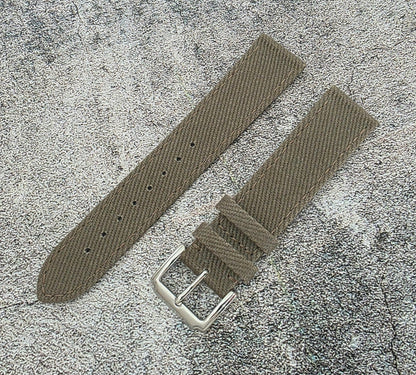 Premium Denim Twill Watch Strap 20mm 22mm Carbon Grey - Wrist Envy
