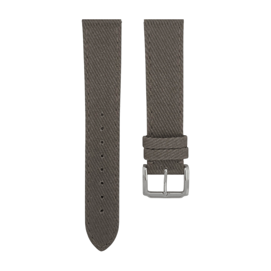 Premium Denim Twill Watch Strap 20mm 22mm Carbon Grey - Wrist Envy