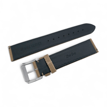 Premium Denim Twill Watch Strap 20mm 22mm Khaki Beige - Wrist Envy