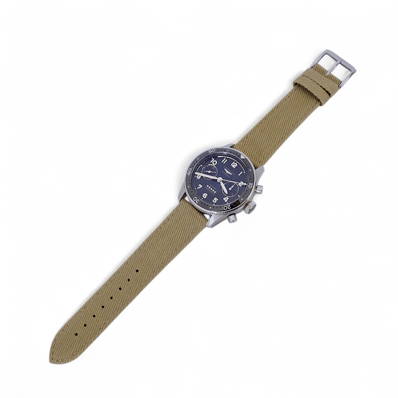 Premium Denim Twill Watch Strap 20mm 22mm Khaki Beige - Wrist Envy