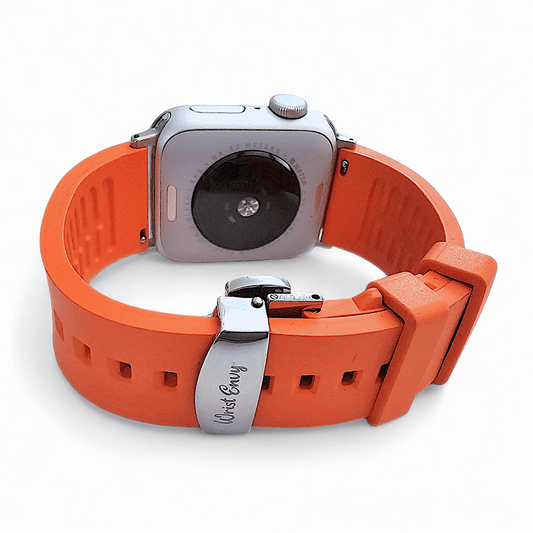 Premium FKM Rubber Watch Strap For Apple Watch Orange - Wrist Envy
