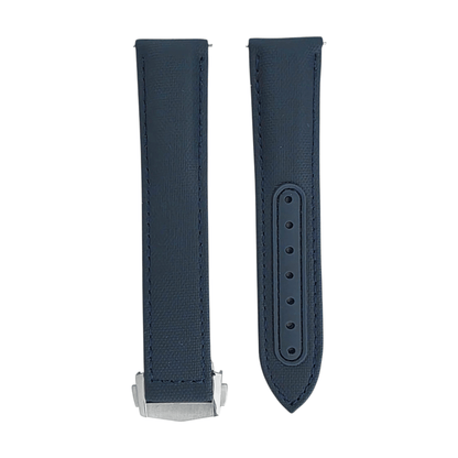 Premium Sailcloth Deployment Watch Strap 20mm 22mm Blue - Wrist Envy