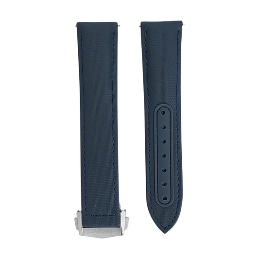 Premium Sailcloth Deployment Watch Strap 20mm 22mm Blue - Wrist Envy