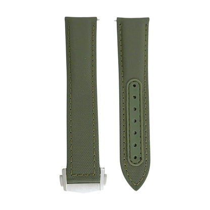 Premium Sailcloth Deployment Watch Strap 20mm 22mm Green - Wrist Envy