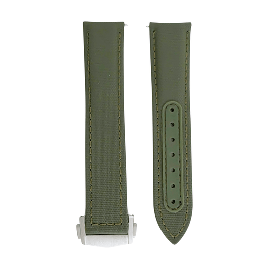 Premium Sailcloth Deployment Watch Strap 20mm 22mm Green - Wrist Envy