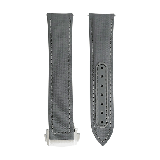 Premium Sailcloth Deployment Watch Strap 20mm 22mm Grey - Wrist Envy