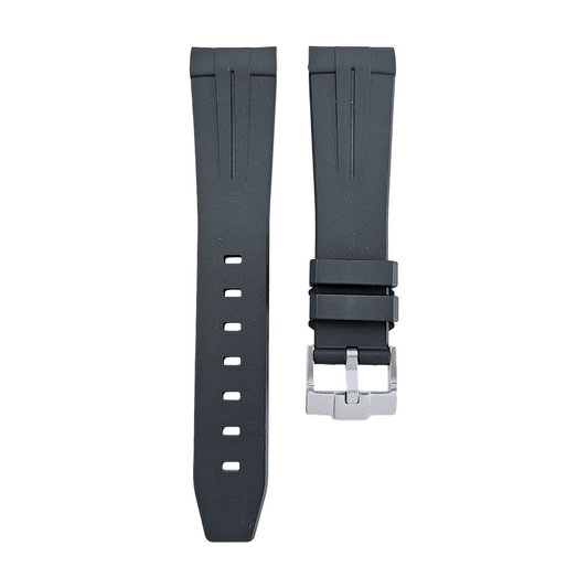 Premium Silicone Rubber Curved End Divers Watch Strap Band 20mm 21mm 22mm - Wrist Envy