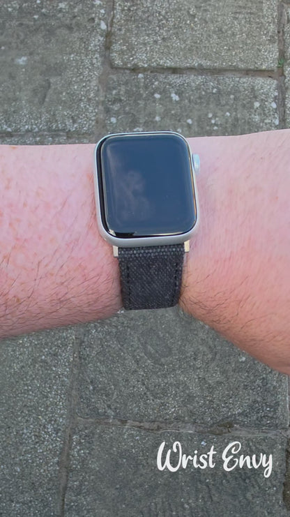 Luxury Canvas Watch Strap For Apple Watch Black