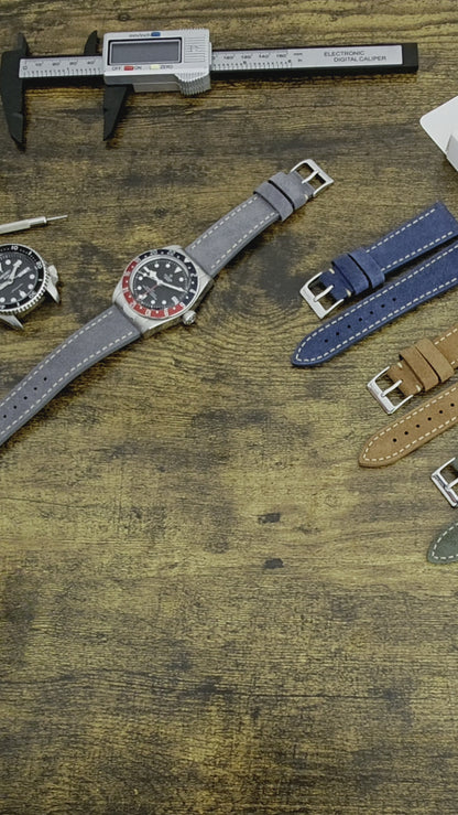 Bracelet de montre en daim italien 20 mm 22 mm vert olive