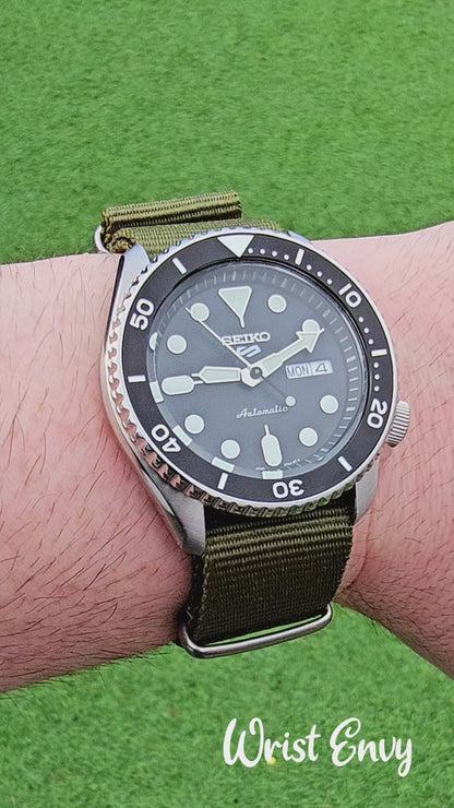 Nylon NATO Watch Strap Band Black Grey James Bond 007 18mm 20mm 22mm