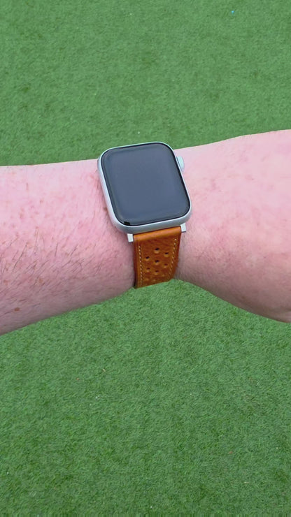 Badalassi Carlo Full Grain Leather Strap For Apple Watch Dark Brown