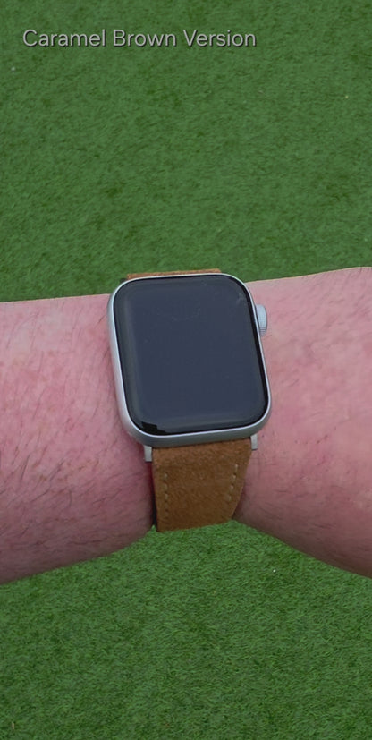 Luxury Italian Suede Strap For Apple Watch Cobalt Blue