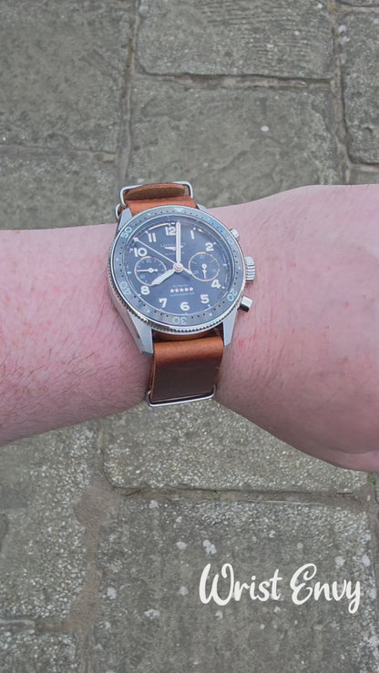 Full Grain Leather Watch Strap Military 20mm 22mm