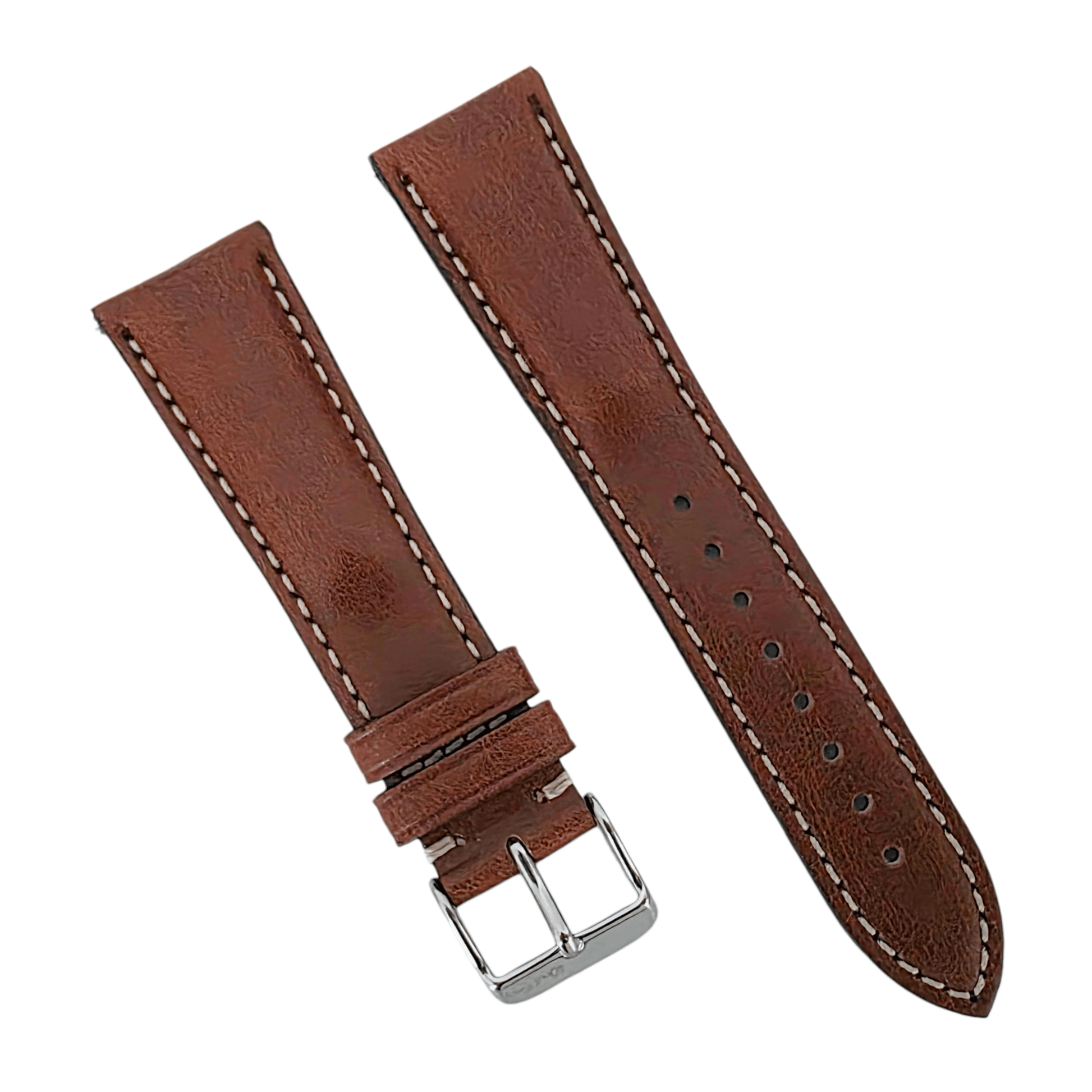 Regent Padded Handmade Italian Leather Watch Strap 18mm 19mm 20mm 21mm 22mm Chocolate Brown - Wrist Envy