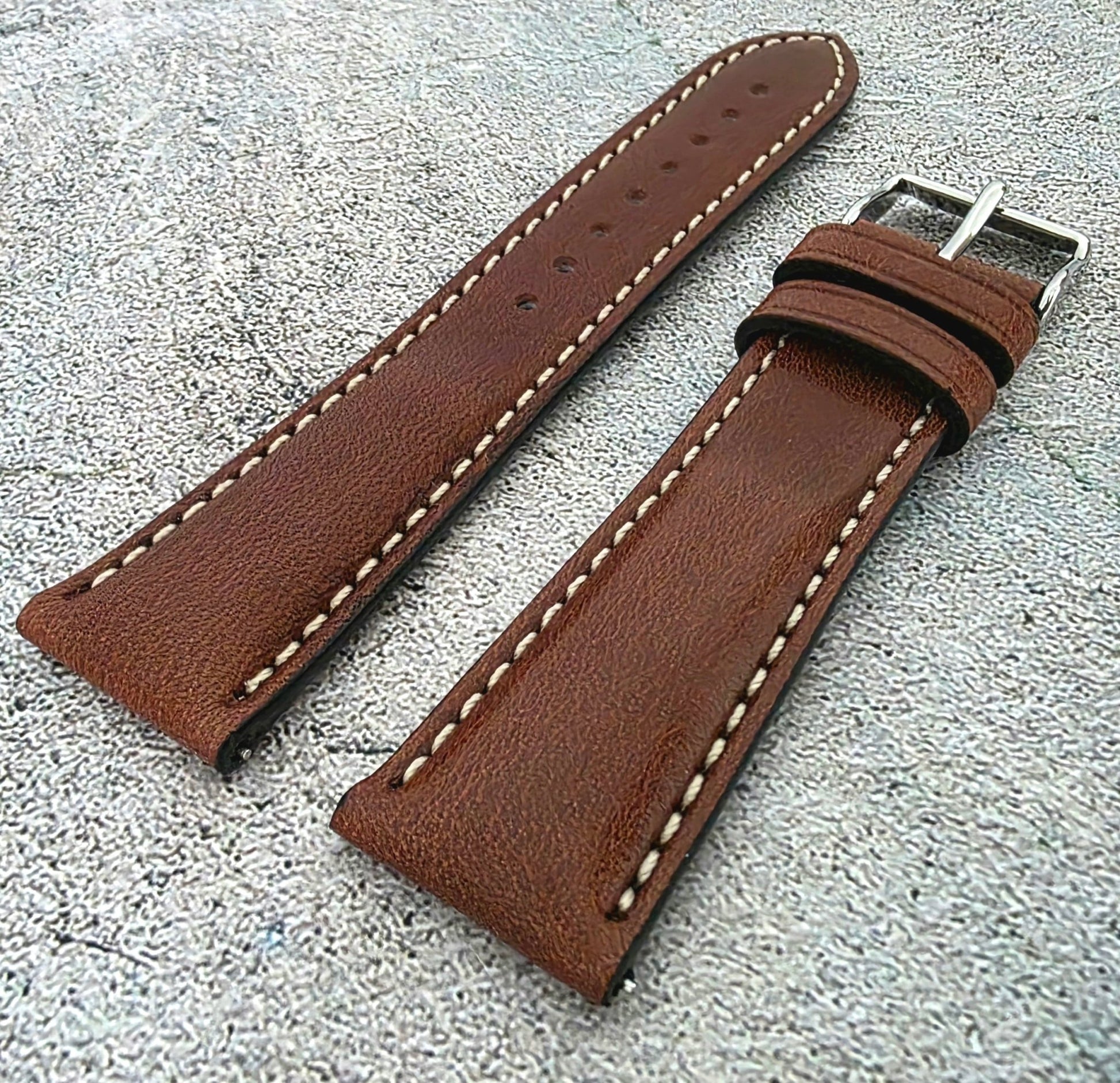 Regent Padded Handmade Italian Leather Watch Strap 18mm 19mm 20mm 21mm 22mm Chocolate Brown - Wrist Envy