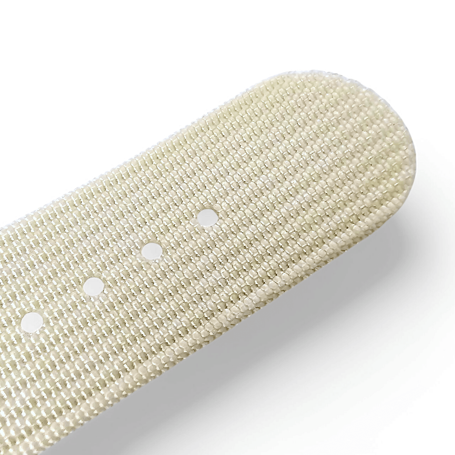 Ribbed Nylon One Piece Military Watch Strap 22mm Cream - Wrist Envy
