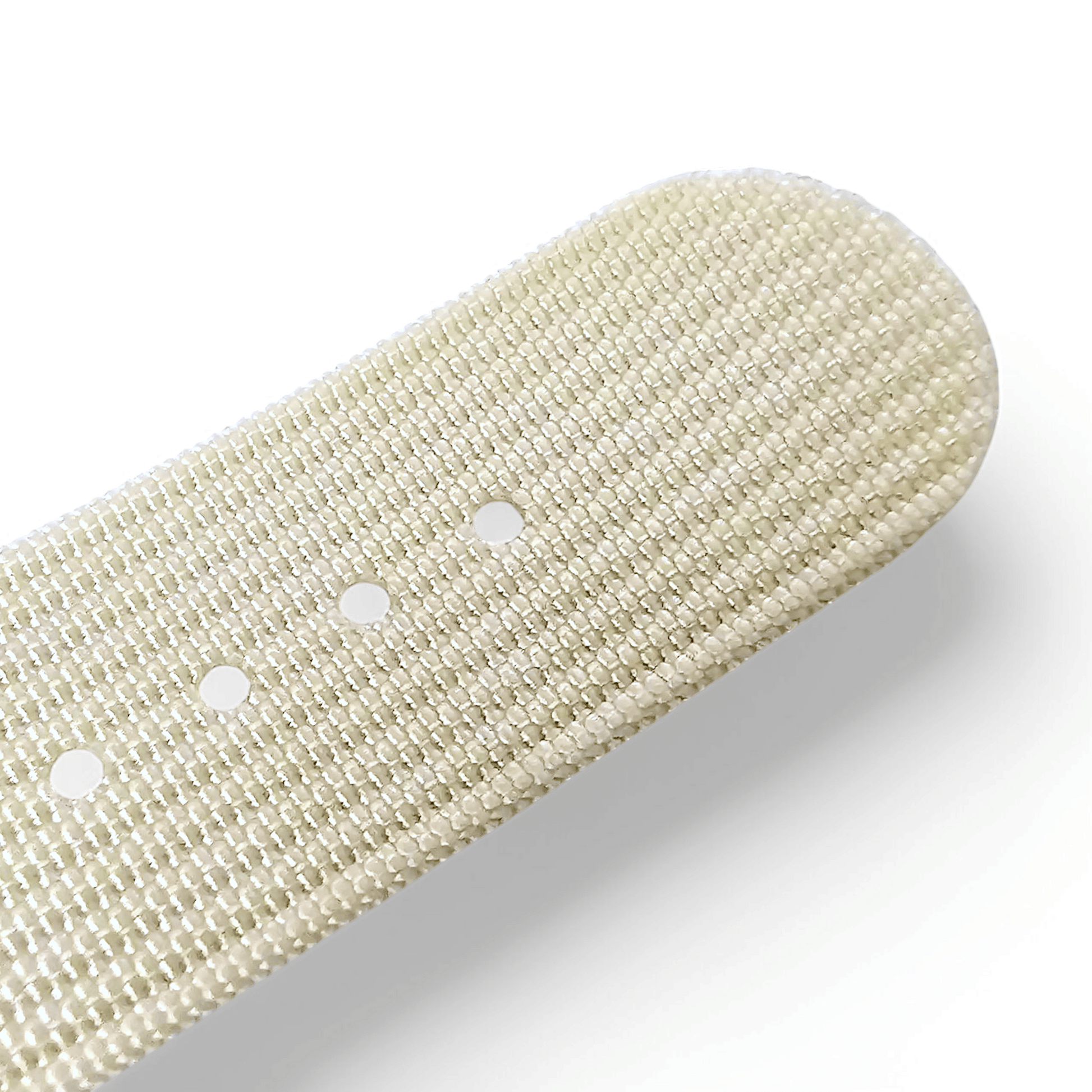 Ribbed Nylon One Piece Military Watch Strap 22mm Cream - Wrist Envy