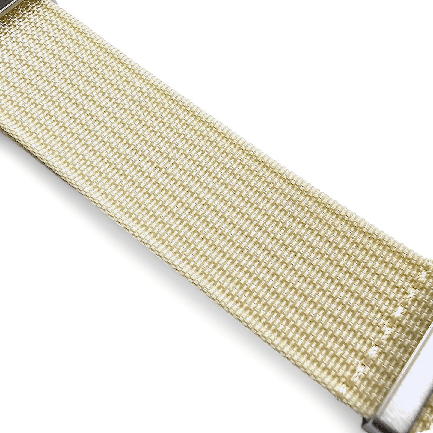 Ribbed Nylon One Piece Military Watch Strap 22mm Cream - Wrist Envy