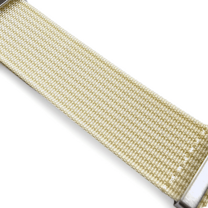 Ribbed Nylon One Piece Military Watch Strap 22mm Cream - Wrist Envy